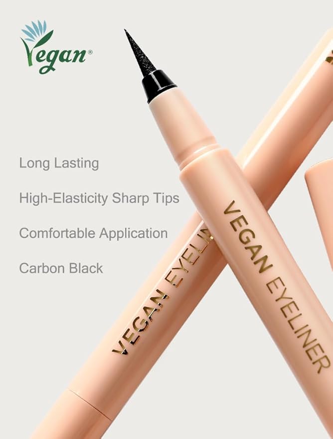 MIZON Liquid Vegan Eyeliner Long lasting Waterproof Smudge Proof sharp Tip Quick Dry Easy Cleansing Korean Make Up (0.02 Fl Oz)
