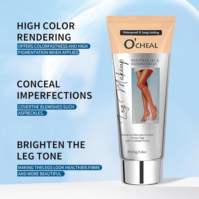 Leg Makeup Concealer Cream – Waterproof Body Foundation for Legs, Arms & Body – Full Coverage, Long Lasting, Natural Radiant Finish for Fair Skin – 100g