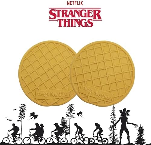 design LAB, Inc. Stranger Things Official Merchandise | Chew Toys for Dogs | 2-Pack Rubber Toy Waffles | Collectible Dog Toy Squeaks for Interactive Play