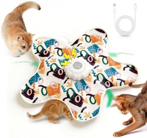 Interactive Touch Activated Hide and Seek Cat Toys for Indoor Cats, White