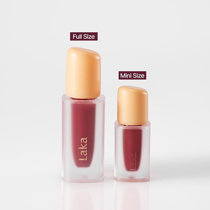 Laka Fruity Glam Lip Tint Mini, 1.9g/0.07oz, Glowing Lip Stain with Wide Color Spectrum, Hydrating & Lightweight Texture, Long-Lasting Bold Stain, Non-Sticky, Vegan, K-Beauty (#114 Harmony)