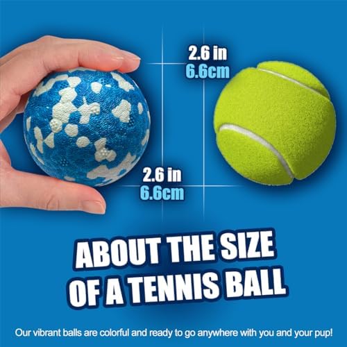 Mankoda Dog Balls, 2.5" Indestructible Tennis Balls for Aggressive Chewers