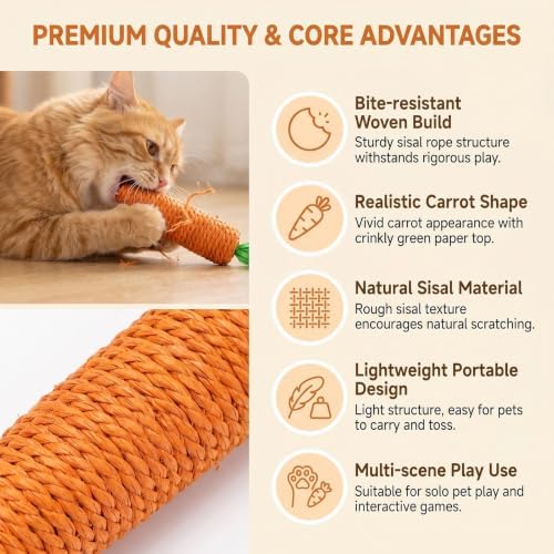 Carrot Shape Cat Teething Toys Orange
