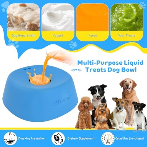 Yipetor Dog Lick Bowl, Rolled Ball-in Slow Feeder Enrichment Puzzle Toys