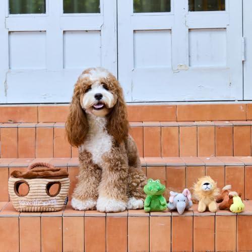 CHEWFFON Noah's Ark Burrow Dog Toy, 5-Pack Hide and Seek Toy