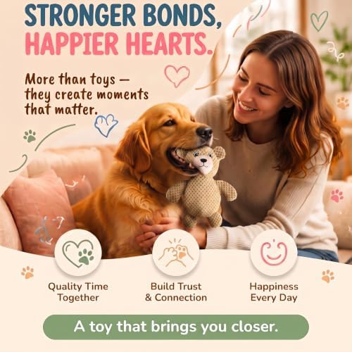 Act boldly 5-Pack Squeaky Dog Toys – Durable Animal-Shaped Plush Chew Toys for Dogs, Handmade Interactive Puppy Toys with Squeaker, Perfect for Reducing Destructive Behavior