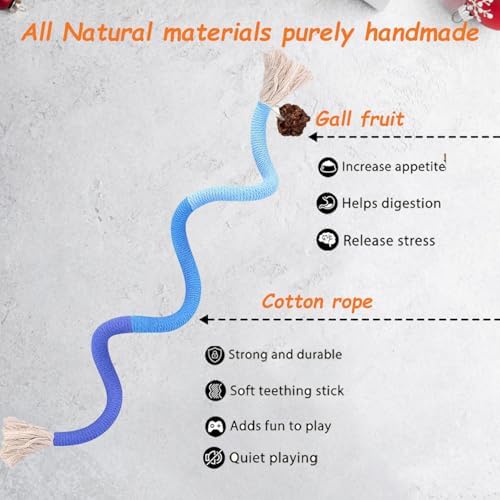 Cat Toys Chew Ropes, Silvervine Sticks Catnip Rope Toys with Refillable Natural Catnip for Cats Dental Care, Safe Teeth Cleaning Toy for Indoor Cat Kitty Kicker Toy Interactive Catnip Kitty Toys