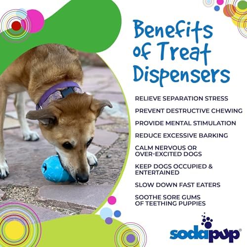 SodaPup Ice Cream Cone – Durable Dog Treat Dispenser & Chew Toy Made in USA from Non-Toxic, Pet Safe, Food Safe Natural Rubber Material for Mental Stimulation, Problem Chewing, Calming Nerves, & More