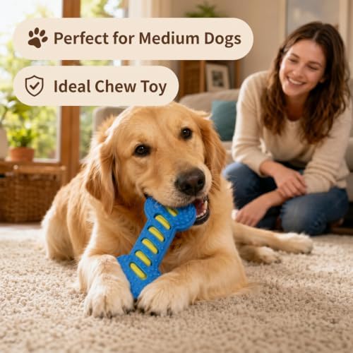 Interactive Dog Chew Toy, TPR Sound Toy for Training（Blue）
