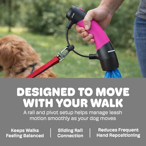 Dog Gone Smart I'm Gismo Expandable Handle with Poop Bag Dispenser Hot Pink