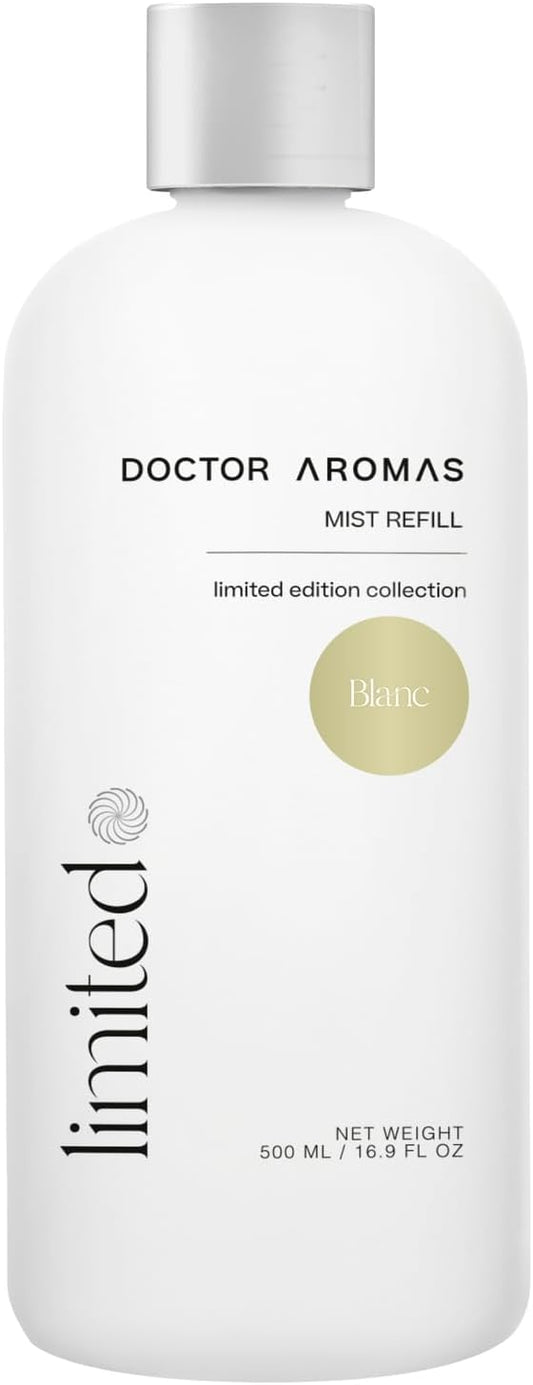 Doctor Aromas Mist Refill for Essential Oil Cold Air Diffusers – Fresh Premium Aroma, Fragrances or Scent for Home, Rooms, Office, and Bathroom 16.9 Fl Oz (500 ml), Blanc