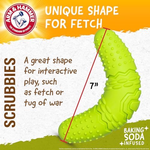 Arm & Hammer Scrubbies Boomerang Dental Chew Toy, Puppy, Large, 7 in