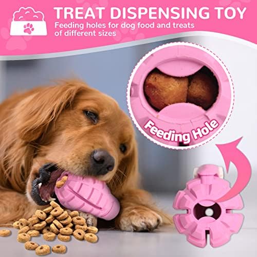 Dog Toys for Aggressive Chewers Large Breed, Fun to Chew (Pink)