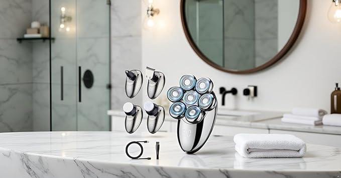 Head Shavers for Bald Men Electric Razor Dry/Wet IPX8 Waterproof 5 in 1 Head Razor Rechargeable LED Display High Speed Motor Head Shaver for Face Body Ear Nose Trimmers Cordless Portable Shaver