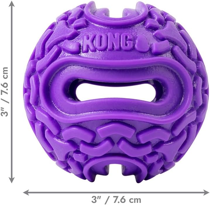 KONG Squeezz Flex Ball – Flexible Treat & Chew Holder for Dogs – Interactive Dog Toy for Fetch, Floating, & Travel – Holds Treats, Chews, & Bully Sticks (Small/Medium)