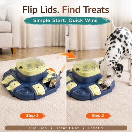 KADTC 2-Level Dog Puzzle Toy for IQ Training, Slow Feeder & Treat Dispenser