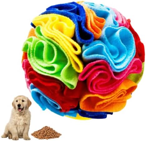 1PCS Snuffle Ball for Dogs, Interactive Slow Feeder Toy with Storage Bag, Keep Pets Occupied, Anxiety Relief for Bored Dogs, 8 Colorful Snuffle Ball with 3.94 Inch Diameter