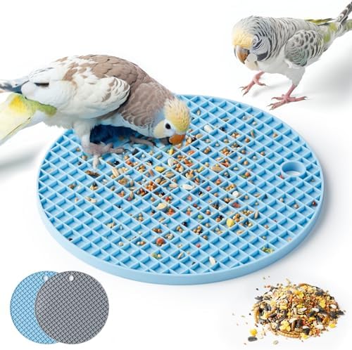 2Pcs Bird Foraging Toys, Slow Feeder Mats for Health, Dishwasher-Safe