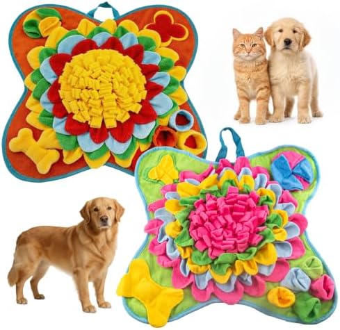 Pet Snuffle Mat for Dogs, 2 Pack, Interactive Feeding Mat, Portable Puzzle Toy for Small and Medium Breed Dogs, Puppy Foraging Feed Game