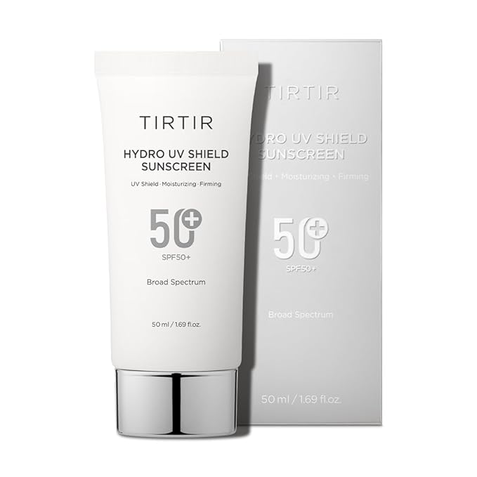 TIRTIR Hydro UV Shield Sunscreen | SPF 50+ Broad Spectrum UVA UVB Korean No White Cast Face Sunblock, 1.69 Fl Oz (Pack of 2)