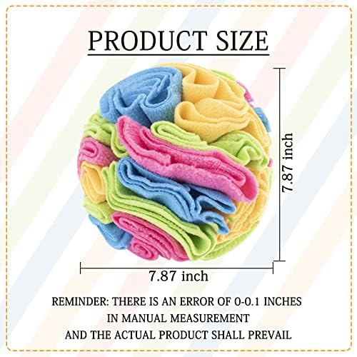 WishLotus Plush Snuffle Ball, Interactive Dog Brain Stimulating Puzzle Toys for Dogs Enrichment Game Feeding Mat Slow Feeder Stress Relief Toy (Candy)
