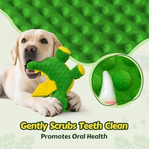 Squeaky Dog Toy - Plush Dragon with 5 Squeakers and Crinkle Wings
