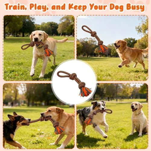 Interactive Dog Rope Toy – Ultra-Fiber Dog Chew Toys (Two Knots)