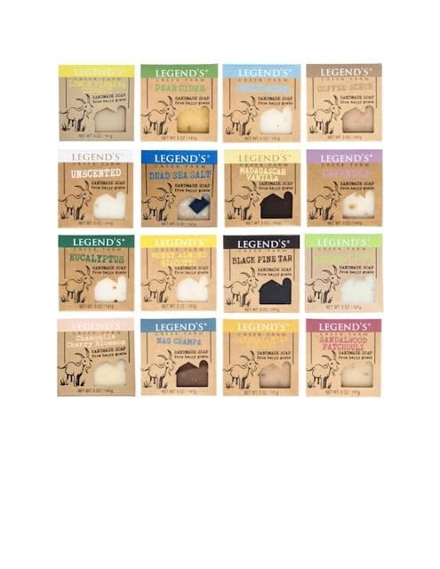 Legend's Creek Farm Goat Milk Soap - Cleansing Moisturizing Bar for Hands and Body - 5 Oz Natural Soap for Sensitive Skin, Handmade in USA (VARIETY, 16-pack)