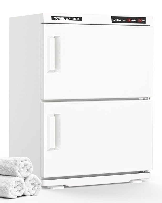 ADVWIN 32L Hot Towel Warmer Cabinet, Towel Warmer for Spa Salon, Professional Large Capacity Towel Double Cabinet for Bathroom, Esthetician