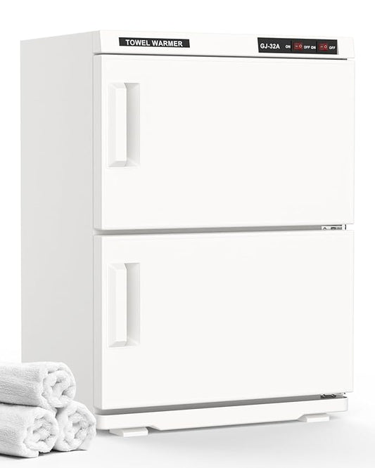 ADVWIN 32L Hot Towel Warmer Cabinet, Towel Warmer for Spa Salon, Professional Large Capacity Towel Double Cabinet for Bathroom, Esthetician