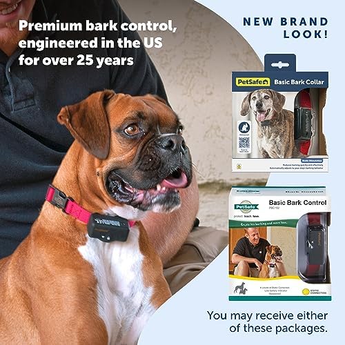 PetSafe Basic Bark Control Collar | Progressive Static Correction, Warning Beep, Includes Battery, Dogs 8 lb+, Neck 5-27 in