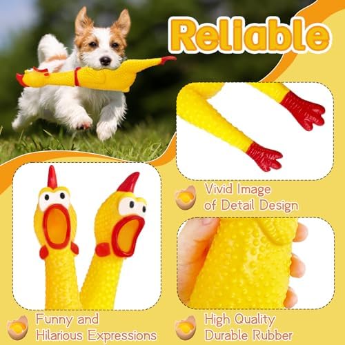 Screaming Chicken Squeaky Rubber Toy,12 Inch Dog Toy Gag Gifts Prank