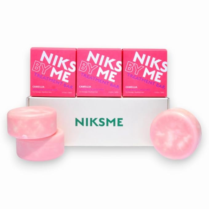 Camellia Hair Treatment Bar 3 Pack Set, Strengthening & Bond Repair Hair Treatment Bar for Damaged, Dry & Thinning Hair – For All Hair Types – K-Beauty Vegan, Sulfate-Free, Plastic-Free
