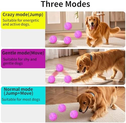 2-in-1 Interactive Dog Ball Toy for Aggressive Chewers, Automatic Moving & Bouncing E-TPU Dog Ball, 3 Modes Smart Pet Toy with Motion Sensor