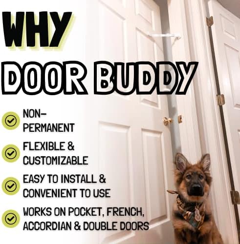 Door Buddy Pet Door Latch for Cats. Adjustable Cat Door Strap. Dog Proof Litter Box & Feeding Station Without Pet Gate. Most Customizable Cat Door Holder for Interior Door. (1, Caramel Strap)