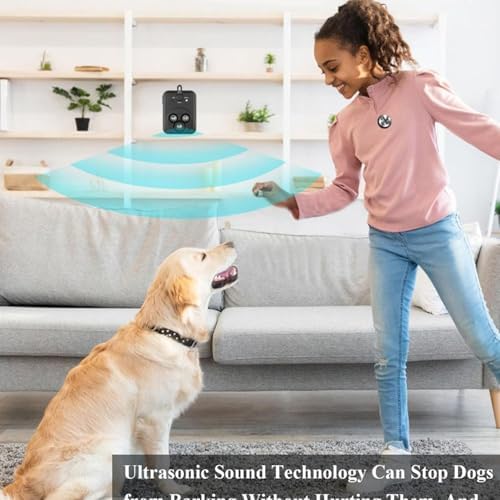 Barkbuz Anti Bark Device - Qinux Barkbuz, Anti Dog Barking Device with 3 Modes, Three Adjustable Frequency Modes, Waterproof & Rechargeable Barks Deterrent for Small Medium Large Dogs (1pcs)