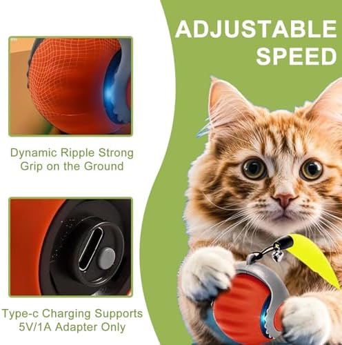1 Pack Interactive Cat Toy Balls for Indoor Cats, Speedy Tail 3.0