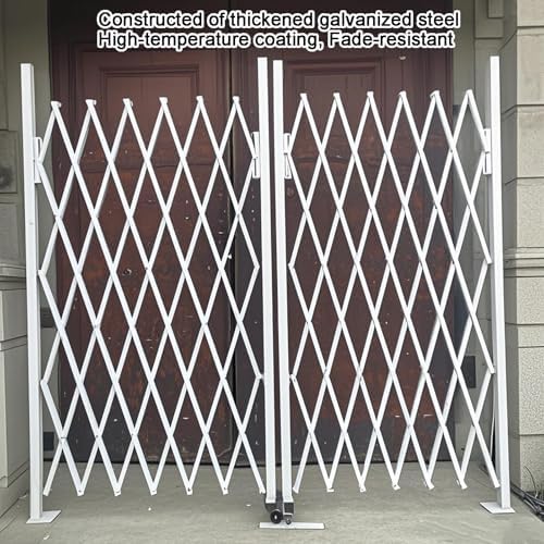 Industrial Folding Security GateRetractable Scissor Door Barricade for Schools & WarehousesAccordion Gate with Casters (31.5x157.5in) Heavy Duty Safety Barrier