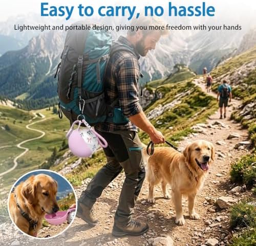 Portable Pet Water Bottle & Collapsible Dog Bowls, Spill Proof Water Dispenser, Cat Food Container & Dog Treat Holder, Small Size Pet Supplies Travel Accessories for Puppy