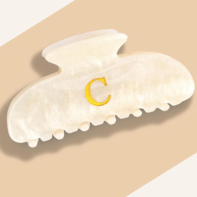 Acrylic Letter "C" Claw Clips for Women, Cute Personalized Hair Clip for Trendy Custom Hair Accessories for Thin Thick Hair