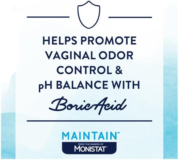 Monistat Maintain Boric Acid Odor Control Kit, Boric Acid Suppositories and Feminine Wipes, Feminine Care and pH Balance Support, 10 Suppositories and 10 Wipes (Variety Pack)