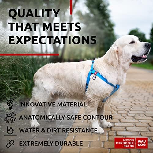 WAUDOG Waterproof Dog Harness with QR Code Tag & Metal Clasp