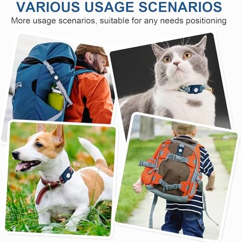 Smart Pet Tracker for Collar - Dog Tracker Pet Location Tracker with Holder | Real-Time Location, No Monthly Fee/ SIM Card, Work with IOS & Android, Ultra-Slim, IP68 Waterproof Holder Holder, Blue