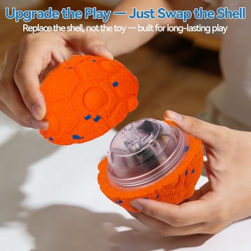 Newget Interactive Dog Toy Ball Replacement Shell, Chew-Resistant Orange