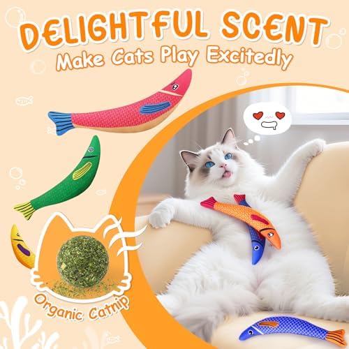 Cat Toys for Indoor Cats, 6 Pack Interactive Catnip Toys for Bored