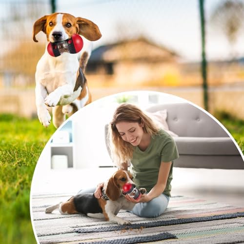 Silipull 2 Pcs Dog Interactive Puzzle Toys Dog Toy Treat Dispenser Rolling Adjustable Food Dispensing Treat Puppy Feeder Slow Feeding for Training Large Medium Chewers Breed Pet Gift Keep Busy