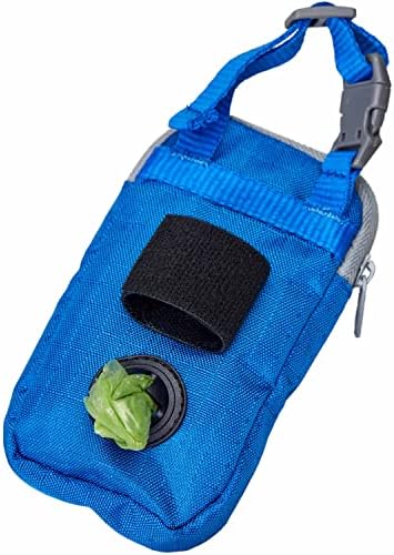 Blueberry Style Blue Dog Waste Bag Dispenser, Dog Poop Bag Holder Leash Attachment, Includes 1 Roll of Free Poop Bags