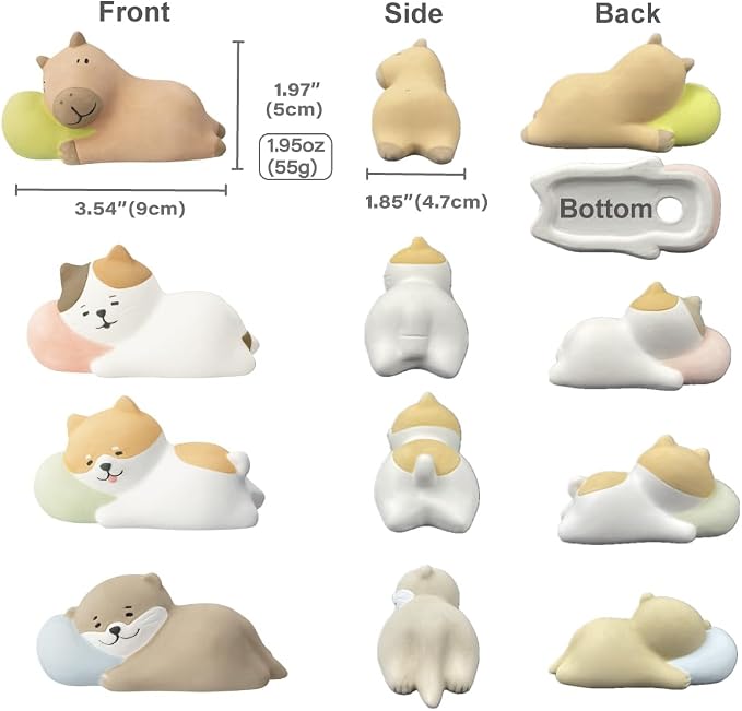 Stone Diffuser Sleeping Animals [ Designed in Japan] Non Electric Passive Diffuser for Essential Oil and Aromatherapy (Ceramic/Clay) (Sleeping Shiba)