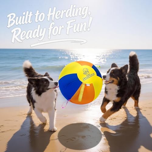 18" Herding Ball for Dogs, Large Dog Training Ball with Straps