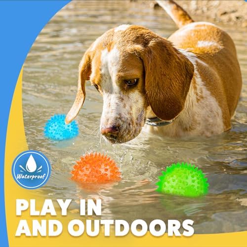 Puppy Toy 2.5” Squeaky Dog Balls Toys and Spikey Dog Ball for Aggressive Chewers for Small Dogs Dog Balls for Clean Teeth and Training （12 Pack）